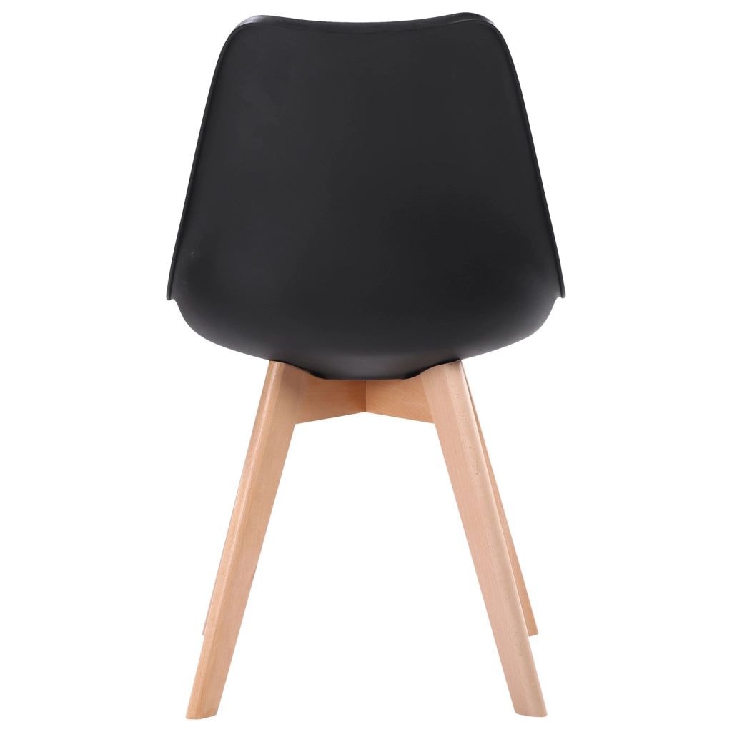 Set di 4 sedie scandinave nere NORA con cuscino
