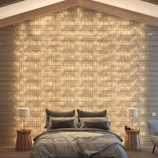 Luce a Led a Corda per Parete - 3 m x 3 m - 1200 led - Illuminazione Atmosferica