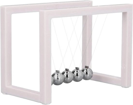 Pendolo Oscillante Newton Giochi Fisica Scienza - Acryl con nero - Riduce lo stress fisico - 16 x 115 x 85 cm - 5 palline in acciaio.