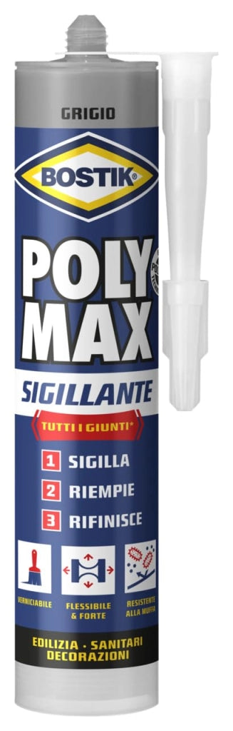 Sigillante Polymax Sigillante 280 ml Bostik Colore Grigio