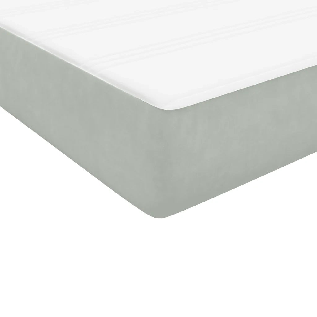 Giroletto a Molle con Materasso Grigio Chiaro 160x210cm Velluto 3317781
