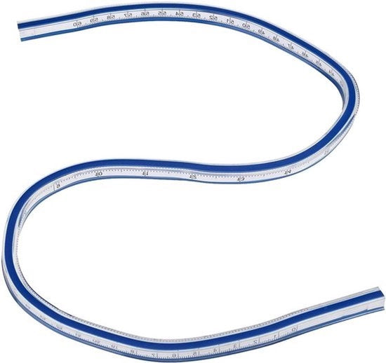 Liniaal Flexibile 60 cm - Strumento di Disegno Grafico - Liniaal Curvo - Strumento di Misura Flessibile 60 cm - Liniaal Flexibile 30 cm - Strumento di Disegno Cobra - Adatto per Cobra Graph - Buia Gele Liniaal Flessibile