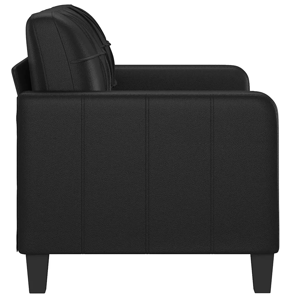 Divano a 2 Posti Nero 120 cm in Similpelle 359112