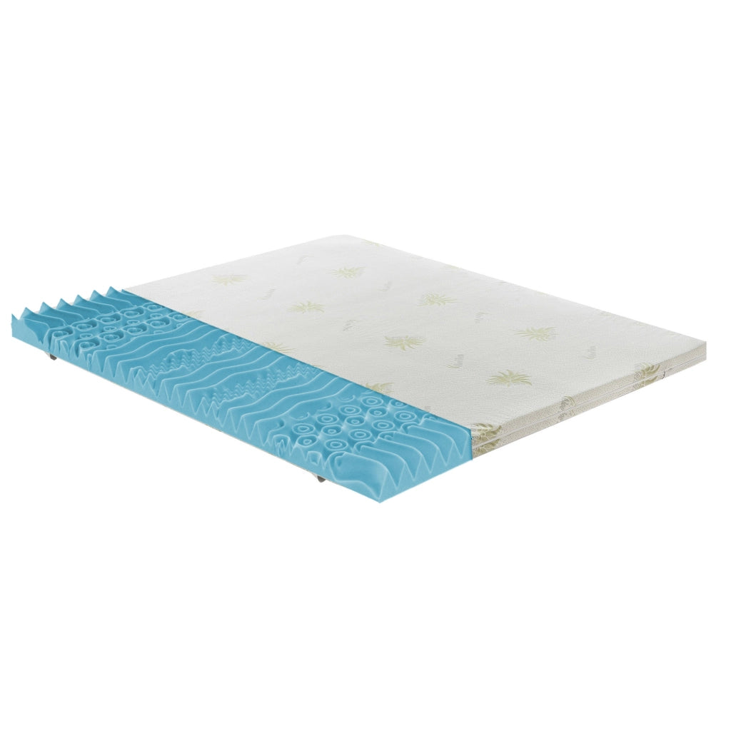 Topper Matrimoniale 160x190 in memory foam 5 cm con rivestimento in aloe vera sfoderabile - 9 Zone di Comfort