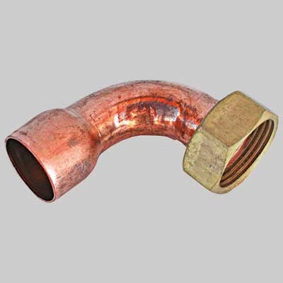 CURVA A 90  ° A SALDARE FEMMINA DADO GIREVOLE  12 x 1/2     MADE IN ITALY