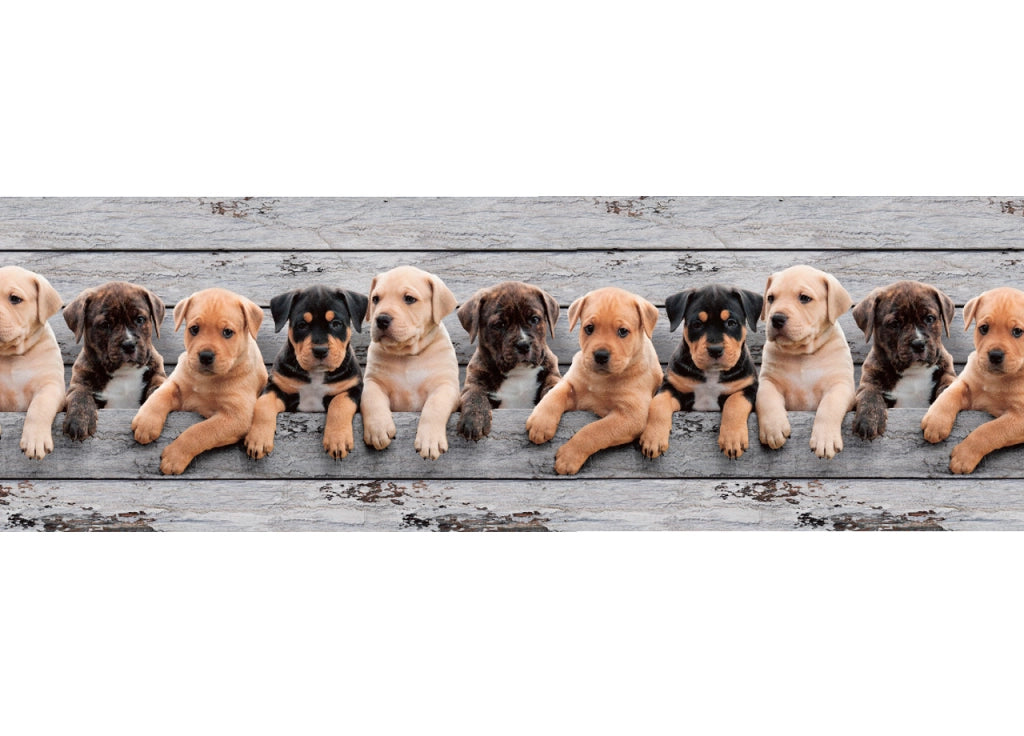 Tappeto Passatoia Antiscivolo Con Stampa Digitale Dis. Cani Legno - 50x280 - Cani Legno