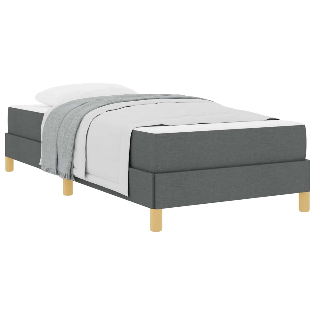 Letto a molle con materasso Grigio scuro 100 x 200 cm Tessuto