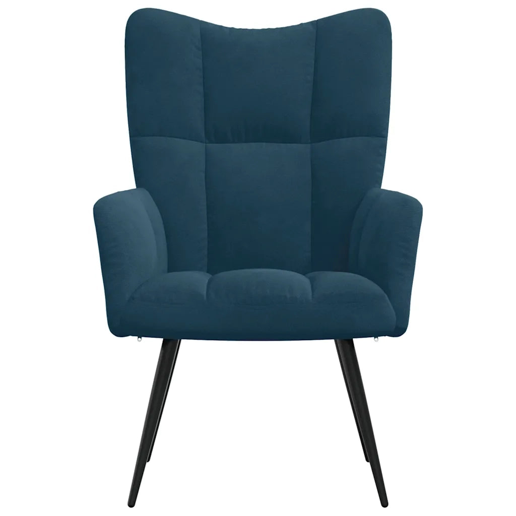 Sedia Relax Blu in Velluto 328083