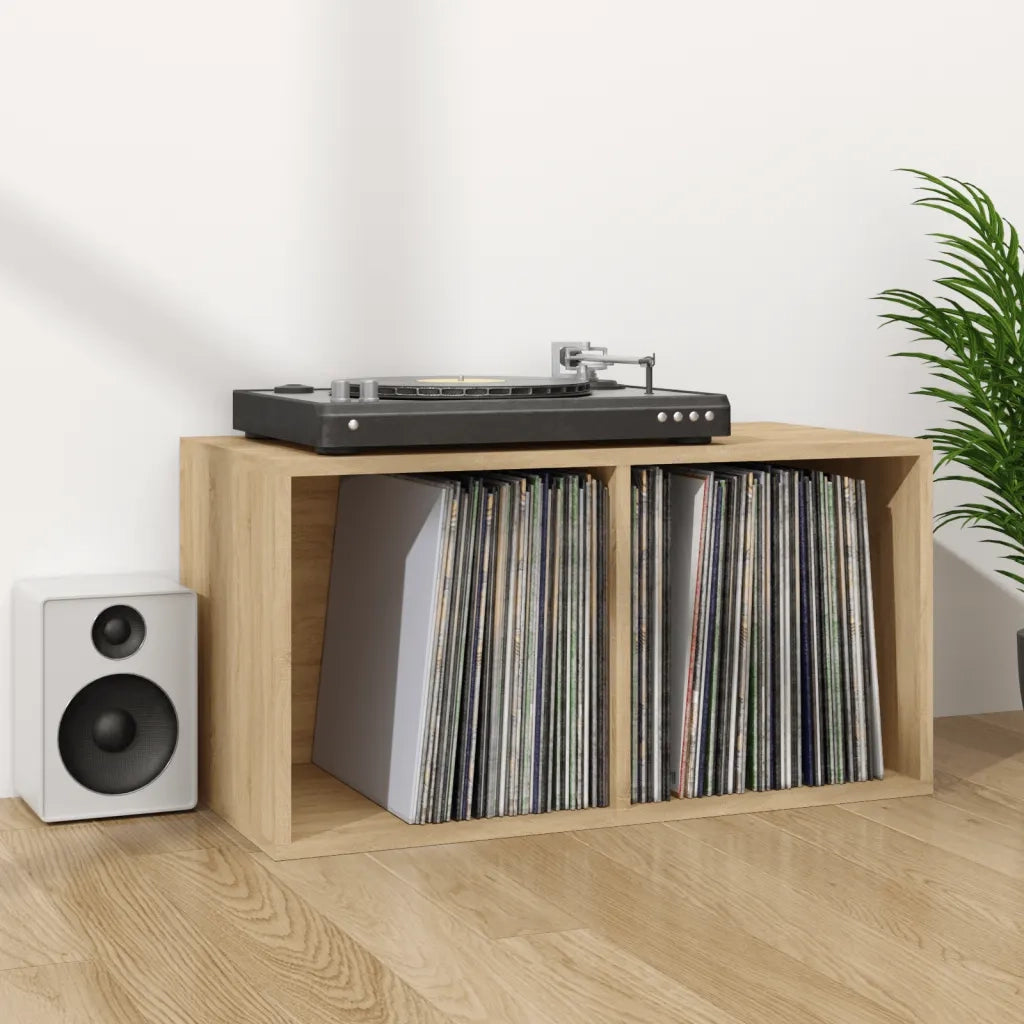 Contenitore per Vinili Rovere 71x34x36 cm in Legno Multistrato 800120