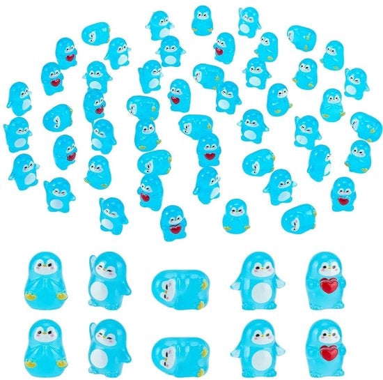 50 pezzi di mini-pinguini in resina - decorazioni luminose per giardino e acquario