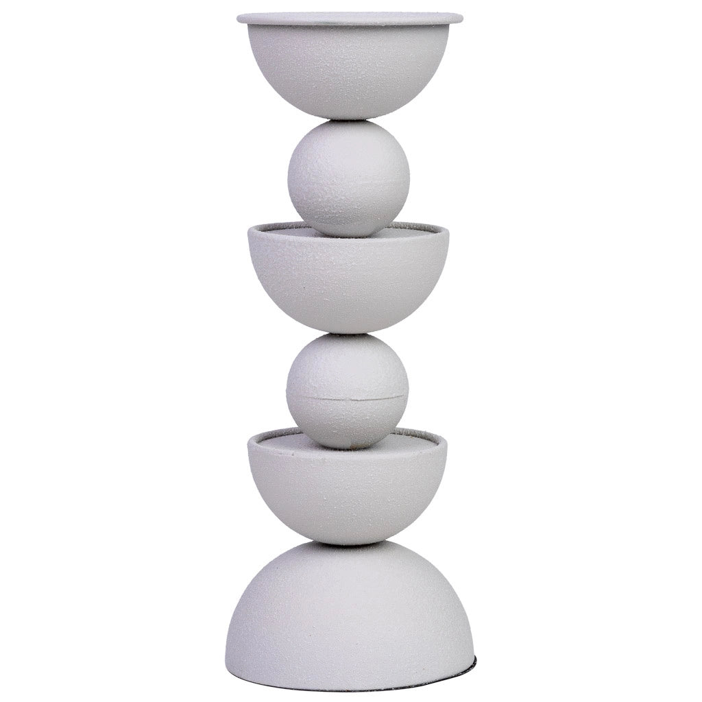 Candelabro in metallo bianco 12.5x12.5x32h cm