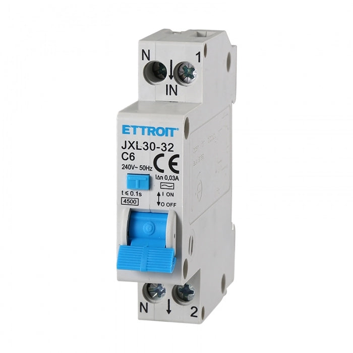 Magnetotermico Differenziale 1P+N 6A 30mA 220V