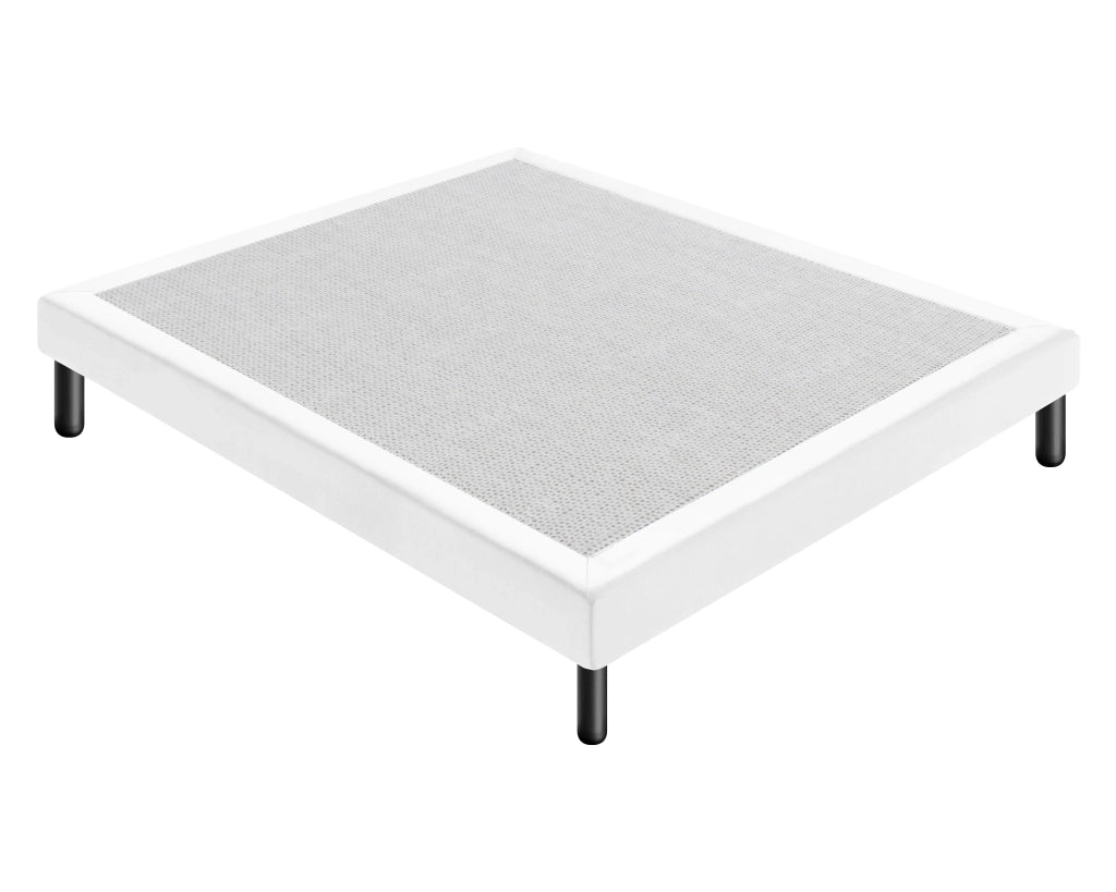 Letto Sommier Matrimoniale 160x200 Bianco Rivestito - Resistente fino a 120 Kg per Persona
