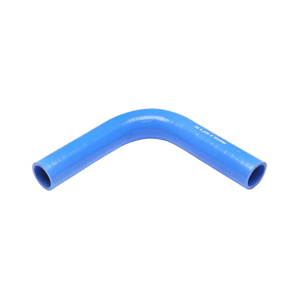 Tubo curvato in silicone a 90 gradi con inserto in tessuto, dimensioni 35x200x200 mm