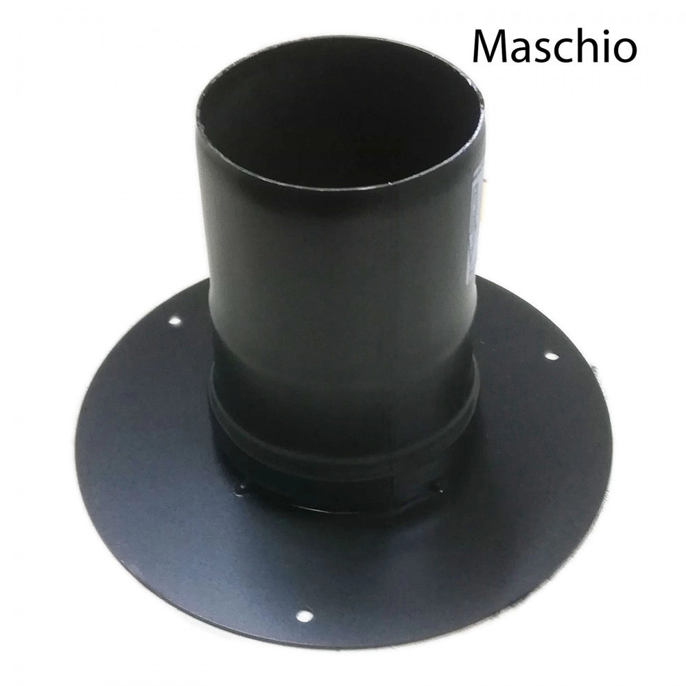 Rosone unico nero pellet da 80mm universale ( 80/180mm )