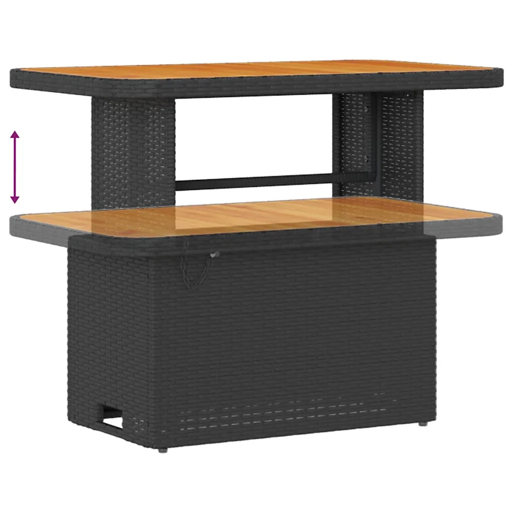 Set Divano da Giardino con archiviazione 9 pcs Nero Poly Rattan 3364429
