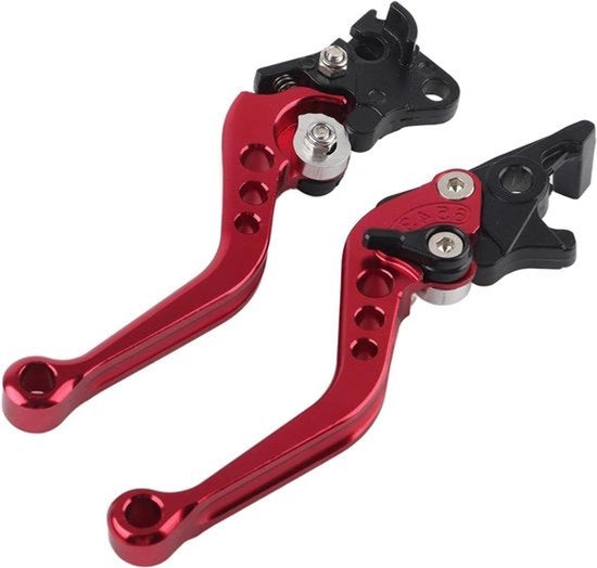 Manubrio di accoppiamento - 22 mm - 7/8 pollici - Alluminio CNC - Manubrio di accoppiamento - Frizione a tamburo - Motocicli - Scooters - Biciclette elettriche - Rosso - 1 paio - Adatto per standard.