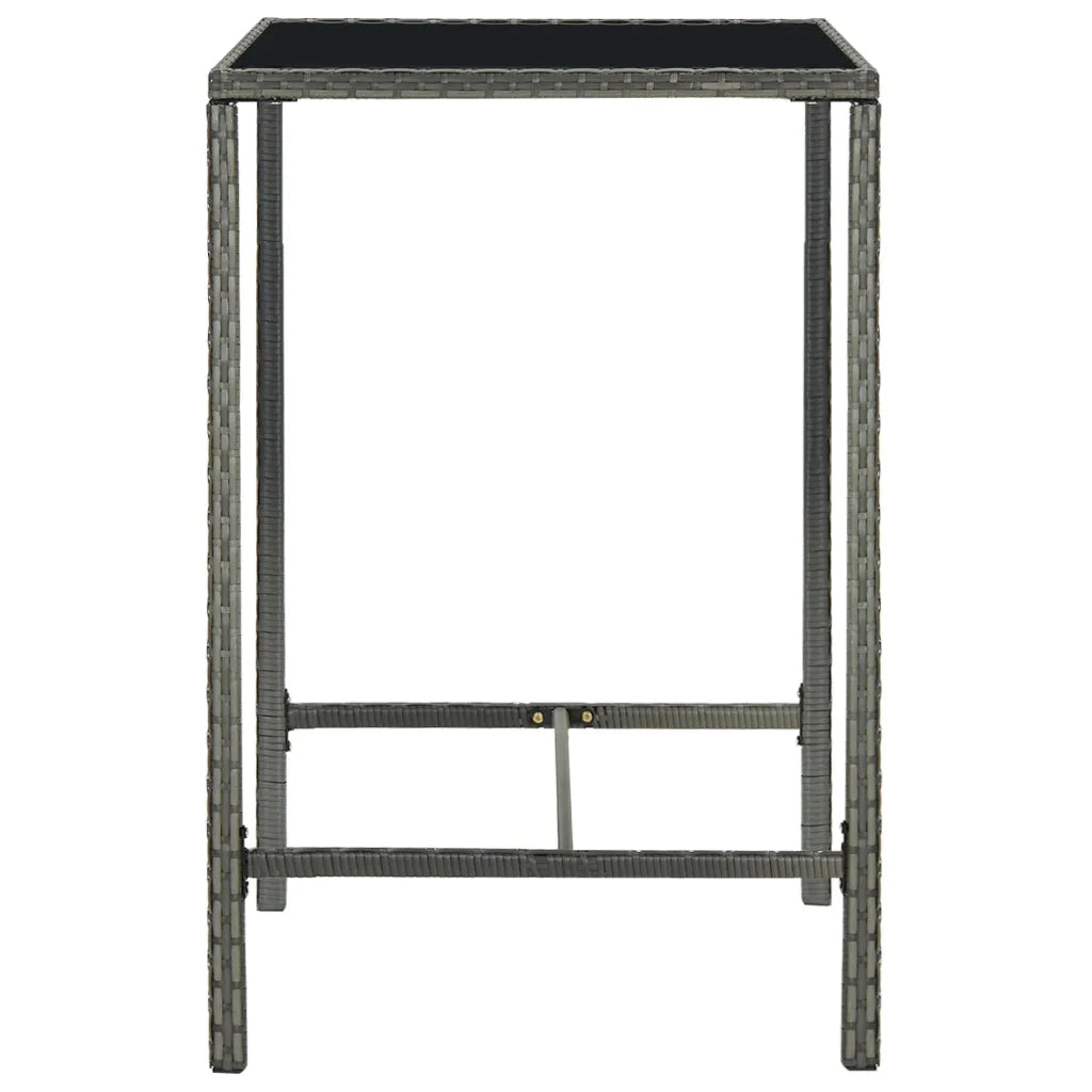 Set Bar da Giardino 5 pz in Polyrattan Grigio