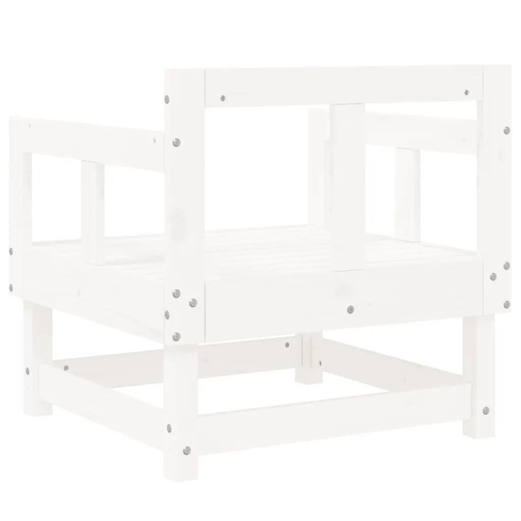 Sedie da Giardino 2 pz Bianche in Legno Massello di Pino