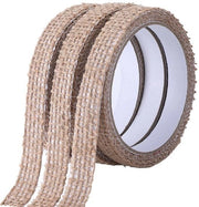 Mascherina decorativa per artigianato - Copertura artigianale - Larghezza 1,5 cm - Adesiva autoattaccante - Juta - Adatta per scrapbooking - Marrone - 3 rotoli di nastro decorativo