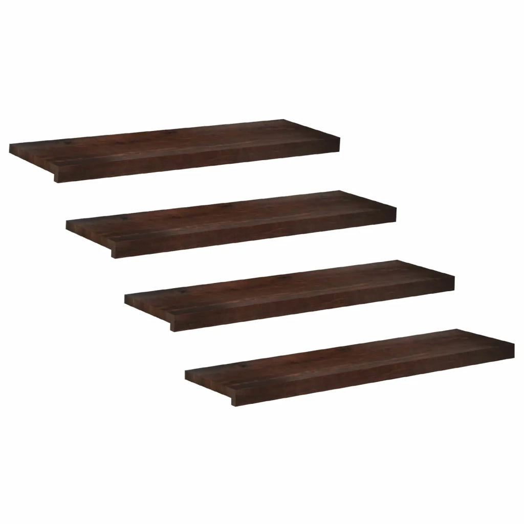 Tappeti per scale 4 pz 100 x 30 x 2 cm Marrone Scuro 3446241
