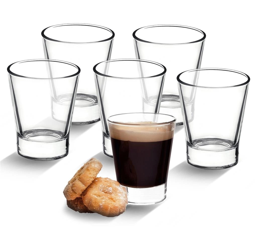 6 CAFFEINO BORMIOLI BICCHIERI TAZZINE PER CAFFÈ ESPRESSO IN VETRO TRASPARENTE