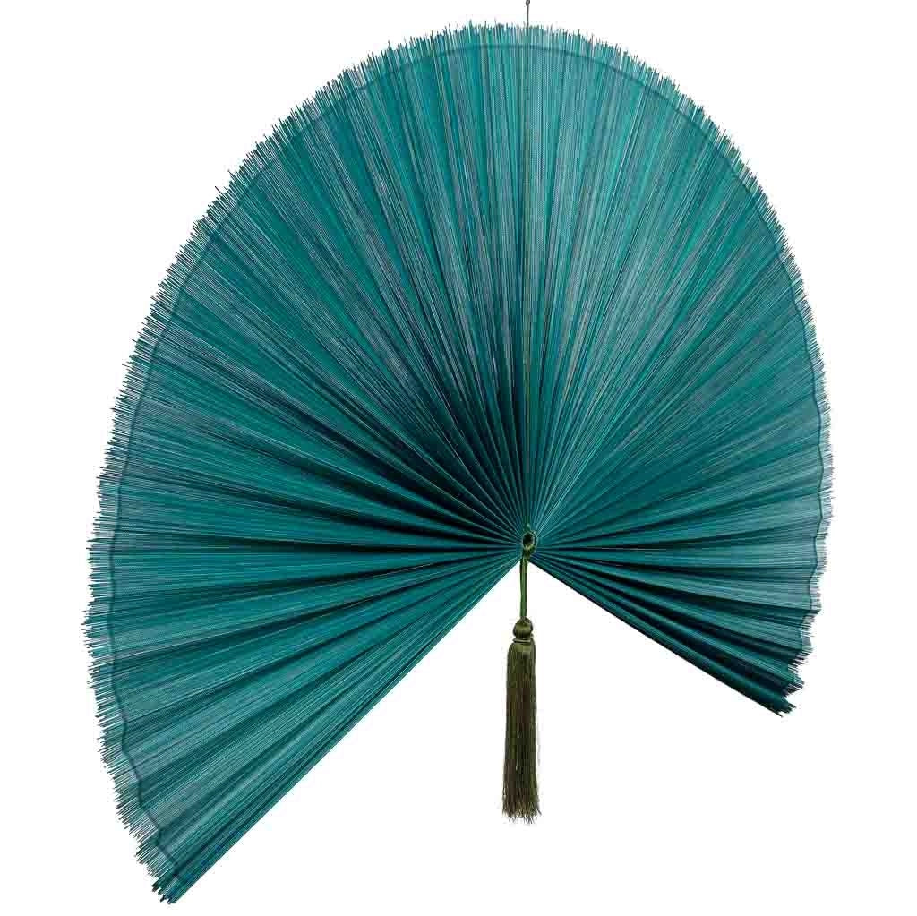 Decorazione da parete Palmito in bambù e tessuto verde 145x75x2h cm