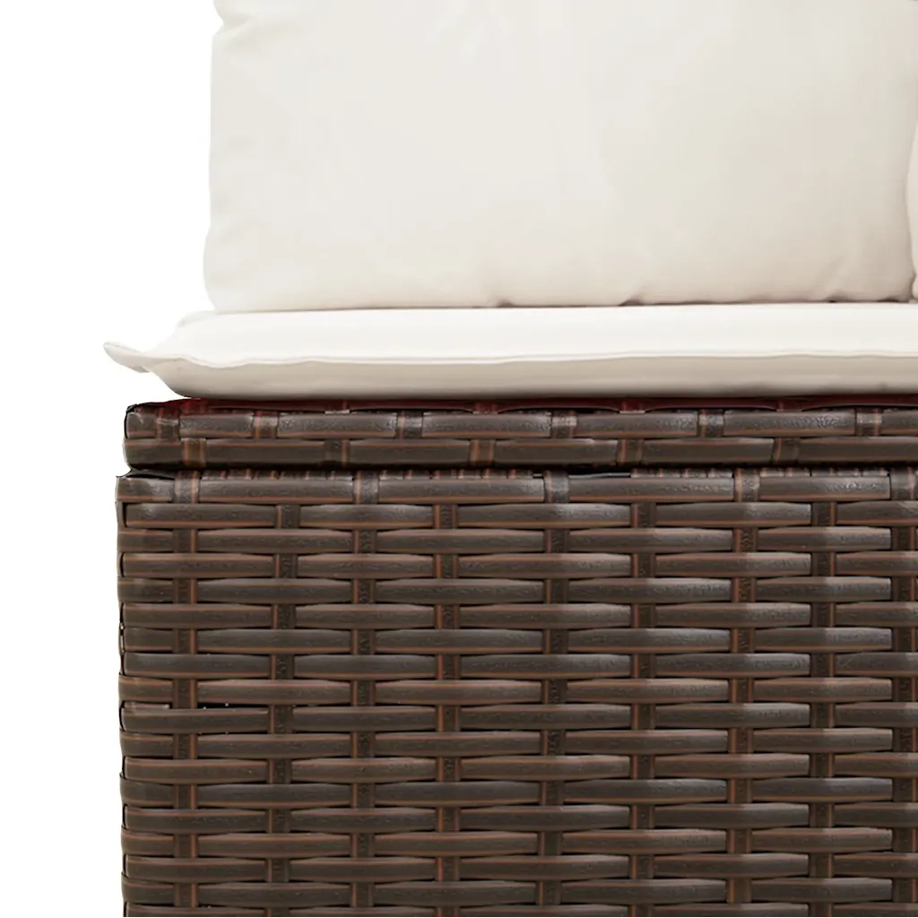Set Divani da Giardino 8 pz con Cuscini Marrone in Polyrattan 3222842