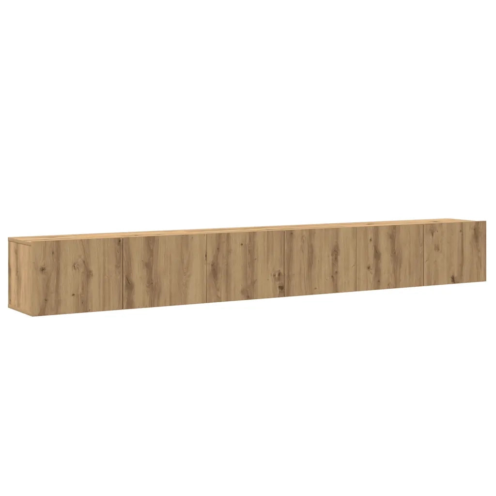Set Mobile TV 3 pz Montato a Parete Rovere in Truciolato 3329204