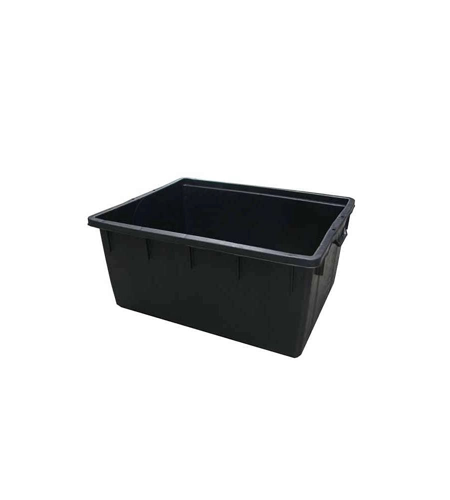 Mastellone Rettangolare Nero Ics Ldpe Lt 180 cm 80X60 H.cm 48 con Manici