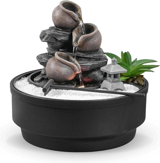 Fontana Interna Cascata - Decorazione Zen - H21 cm - Sabbia Bianca