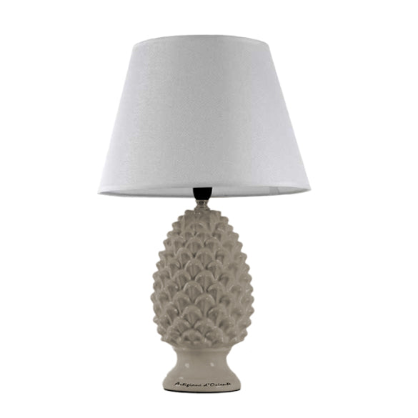 LAMPADA LUMETTO CON DESIGN A PIGNA CON BASE IN COLORE TORTORA 52 CM