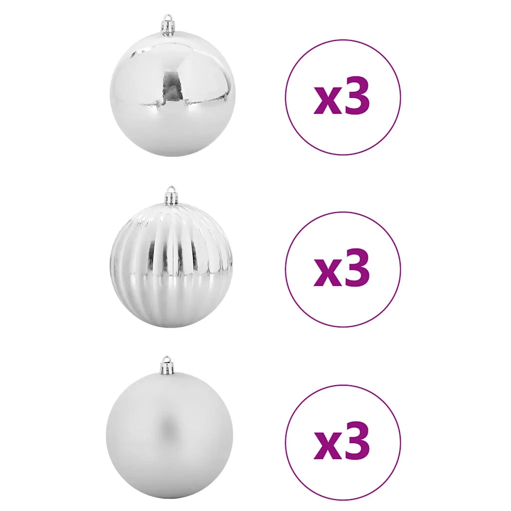 Set di palline di Natale XL 9 pcs Argento Plastica 42018874