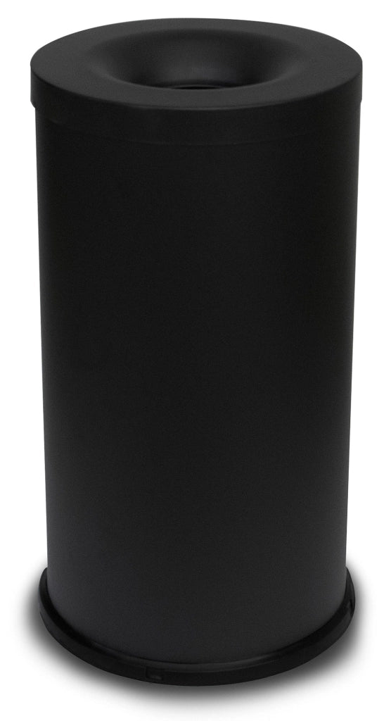 Pattumiera Gettacarte Ø38xh75 cm Autoestinguente In Acciaio Verniciato Nero