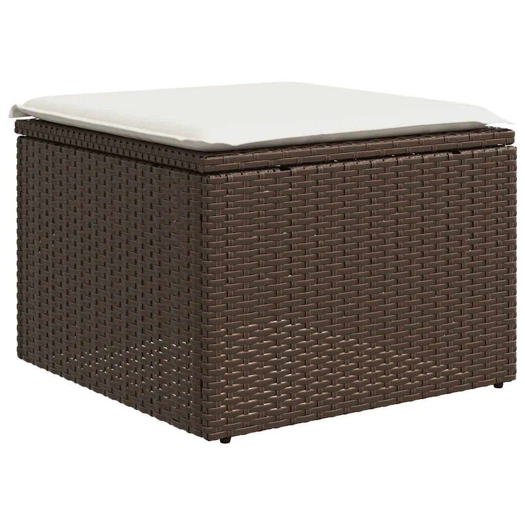 Set Divani da Giardino 9pz con Cuscini Marrone in Polyrattan 3218063