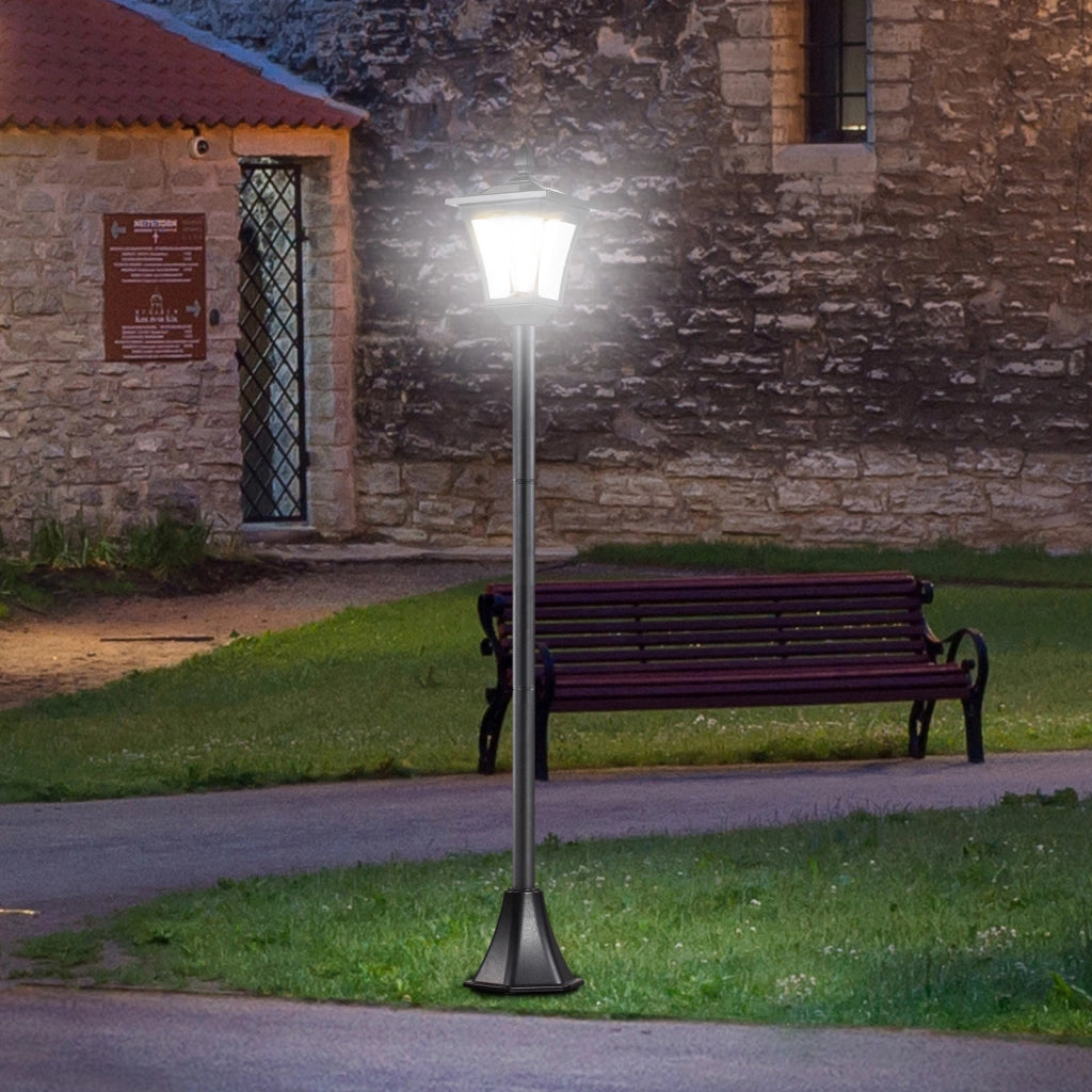 LANTERNA DA GIARDINO Solare 15 x 15 x 120 cm Nero Acciaio inox