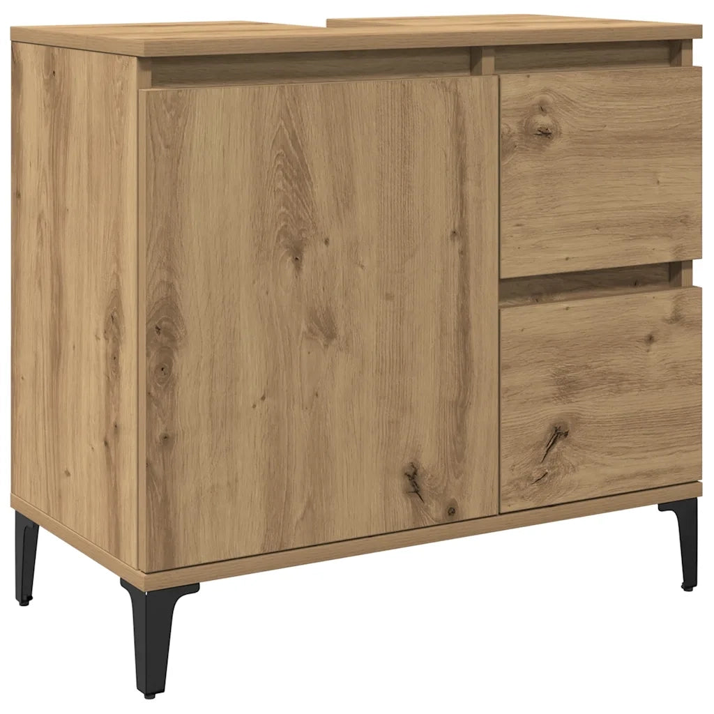 Mobile Sottolavabo Rovere Artigianale 65x33x60 cm in Truciolato 857124