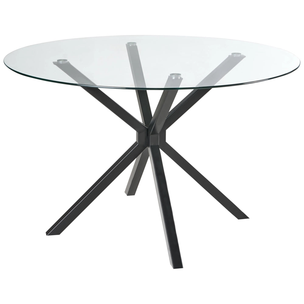 Tavolo da pranzo con piano in vetro temperato nero rotondo ⌀ 120 cm Capacità 4 persone Design moderno