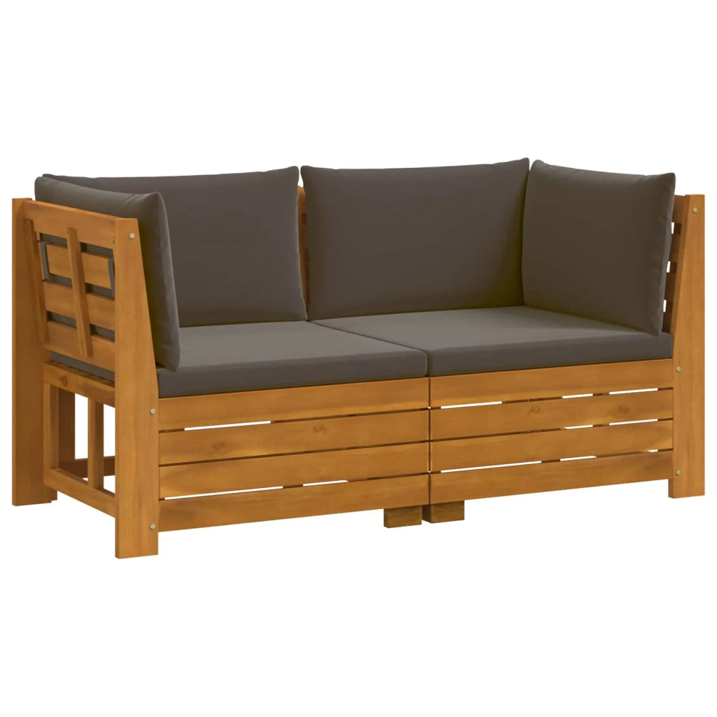 Set di divani da esterno-Sofa da giardino con cuscino 2 Pezzo Marrone 708753