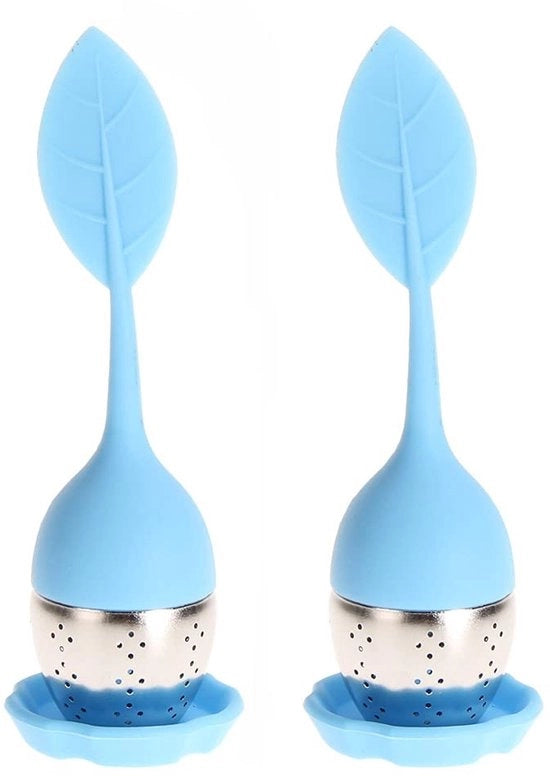 Infusori per Tè - 2 Pack - Forma Foglia Blu - Rete Fine - Ideale per Tazze - Blu