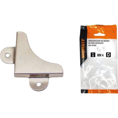 FERMASPECCHIO AD ANGOLO SELF WORKIT - FERRO NICHELATO VETRO MM 4 CF=PZ 4- 5 confezioni