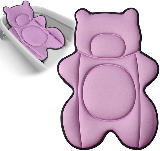 Badmat per neonati, poltrona per il bagno morbida per neonati con supporto laterale (rosa chiaro)