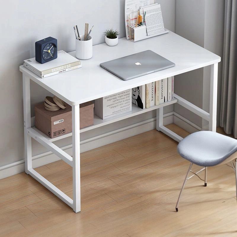 Scrivania da computer in stile loft bianca per ragazzi con ripiano, moderna, 100 cm