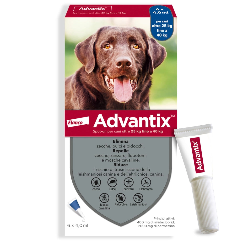 ANTIPARASSITARIO ADVANTIX CANI ELANCO - KG 25/40 CF=PZ 6- 1 confezioni