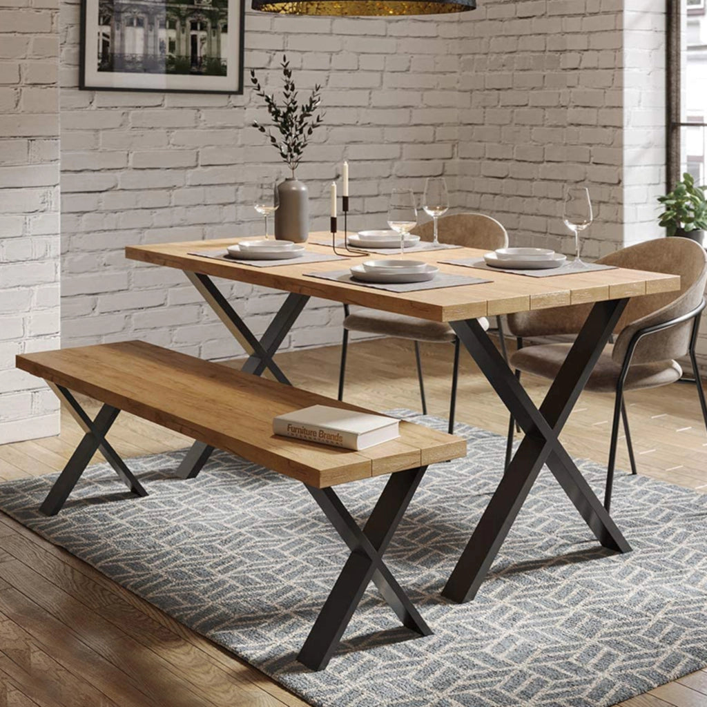 Set di 2 Gambe in Acciaio 'Maribo' a Forma di X per Mobili Fai da Te (AxL) 42 x 40 cm - Nero Opaco [en.casa]