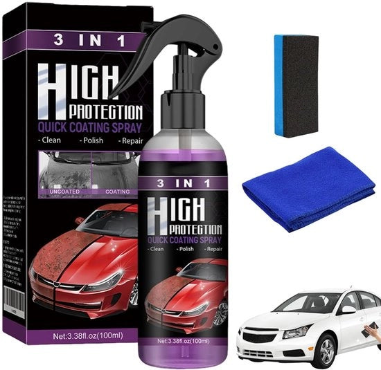 Spray di Protezione e Riparazione per Auto - 100ml - Alta Qualità di Protezione - Ideale per l'Interiore dell'Automobile su Materiali in Plastica e Gomma