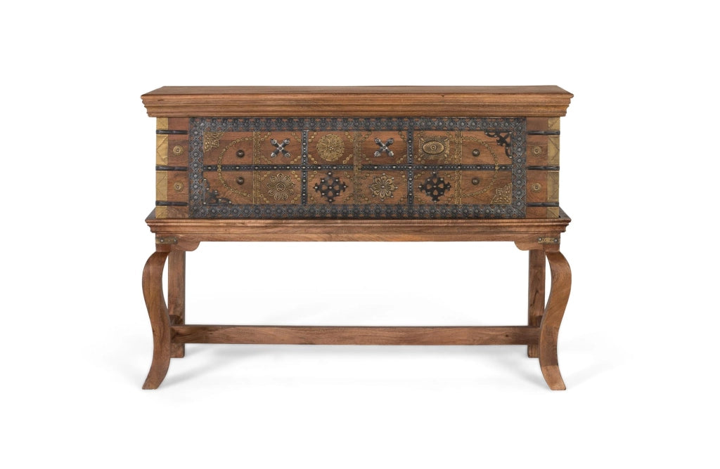 Tavolo consolle antico in legno di mango