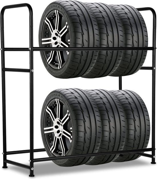 Rack per 8 pneumatici per officina a muro rack per pneumatici rack pneumatici regolabile in altezza 107 x 46 x 117 cm capacità di carico 180 kg con copri pneumatici per garage sottoterra officina