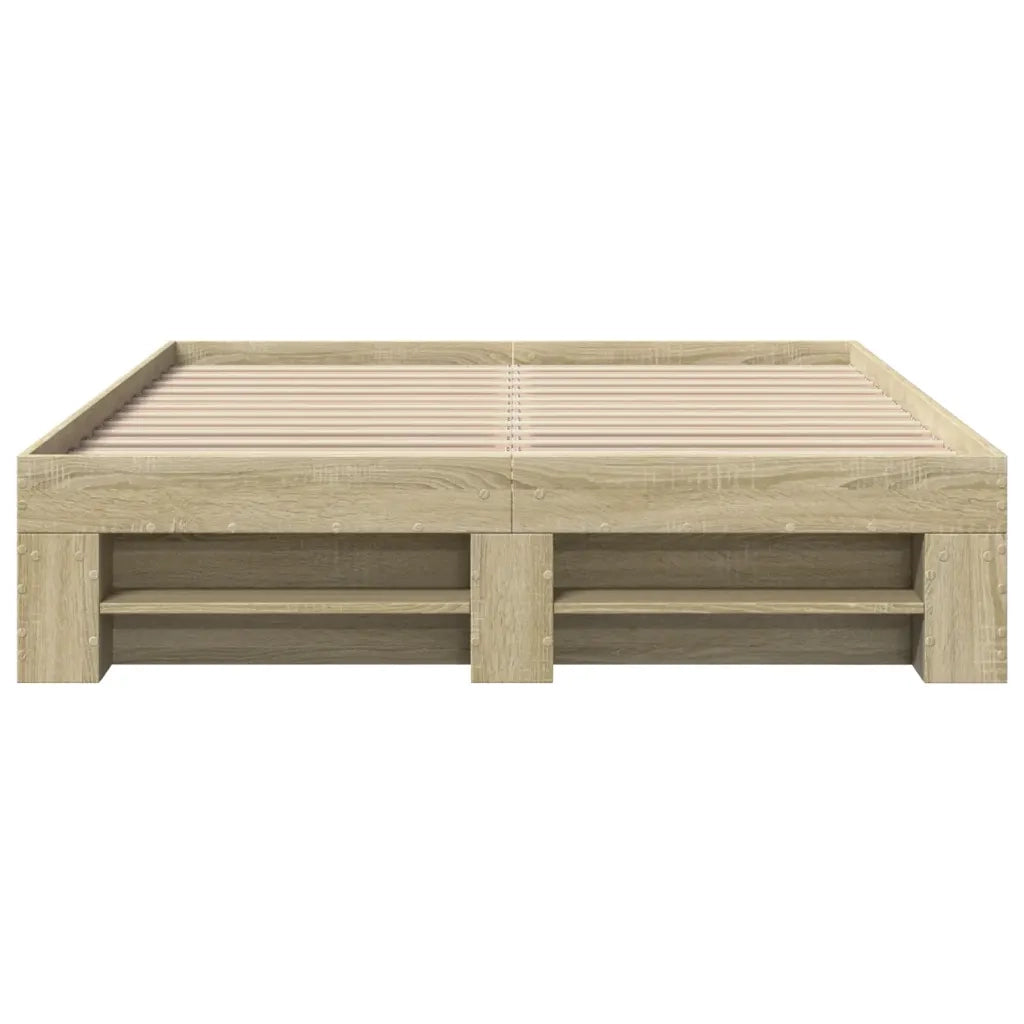 Letto matrimoniale | Letto per adulti | Giroletto senza Materasso Rovere Sonoma 120x190cm in Truciolato