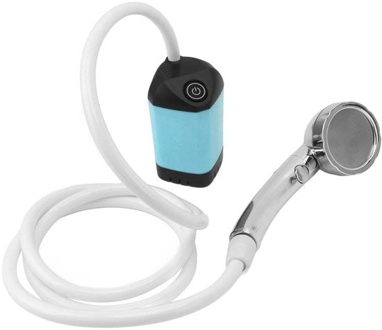 Doccia Portatile - Oplaadbaar e Manuale - Blu - Regolabile con Rapporto di Compressione - Adatto per Campeggio e Viaggi